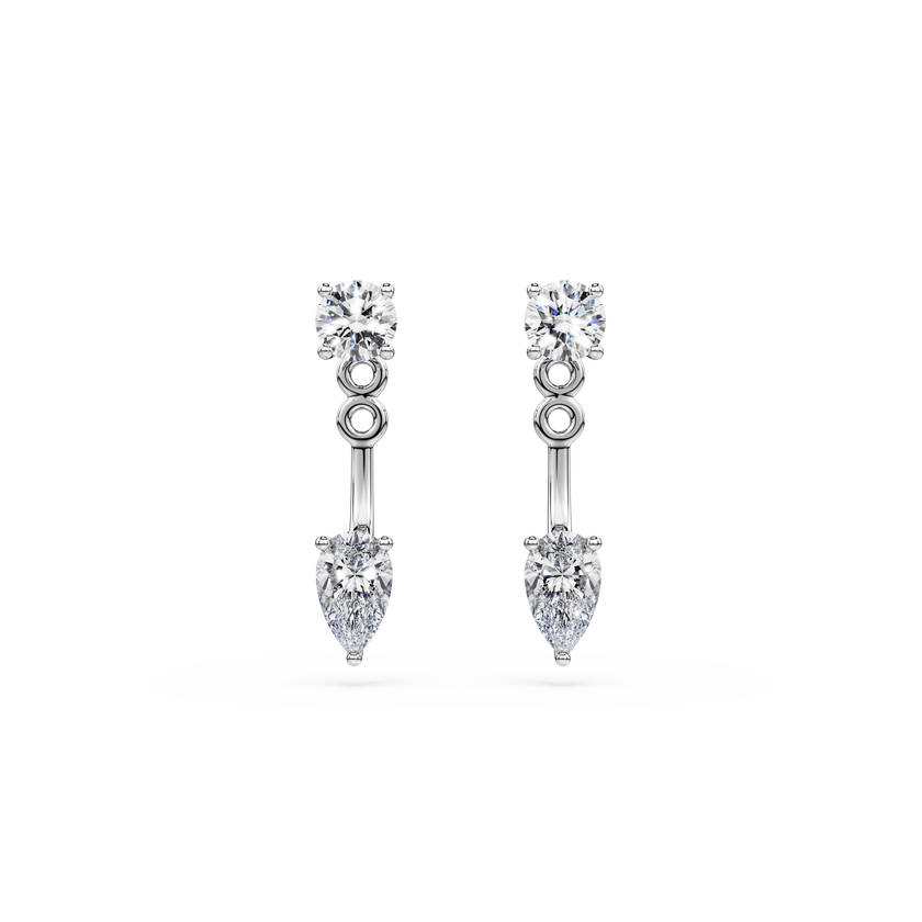 swarovski galaxy earring jackets  lab grown diamonds 0 8 ct tw  round shape  sterling silver