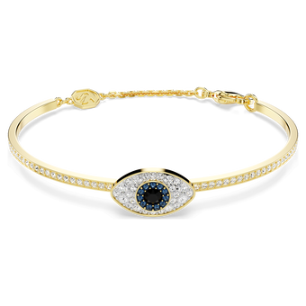 swarovski symbolica bangle evil eye blue gold tone plated
