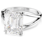 swarovski stilla cocktail ring  octagon cut  white  rhodium plated