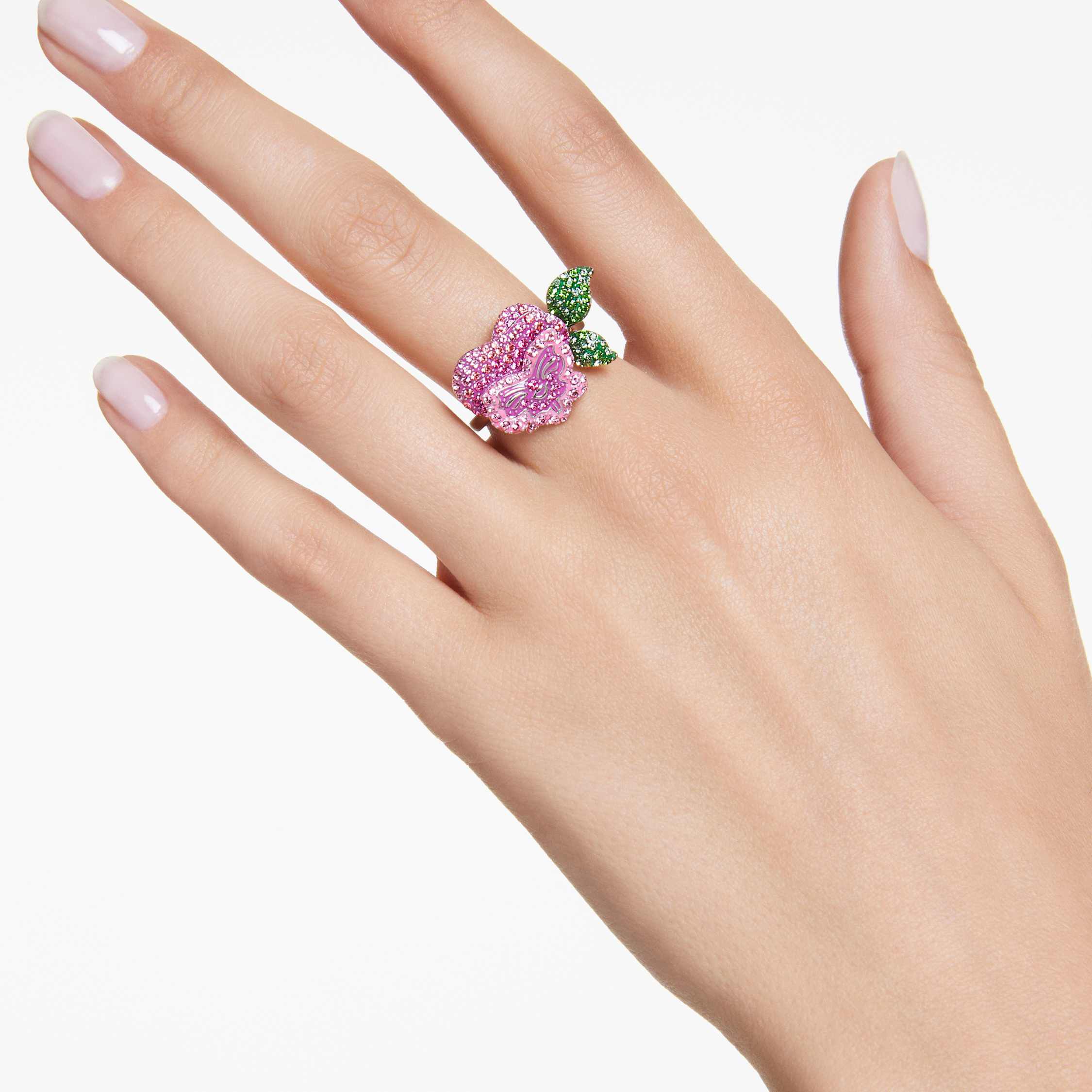 SWAROVSKI スワロフスキー Rosette pink Ring 58 Swarovski Lucent Ring, Pink, Size 8 – Coughlin Jewelers