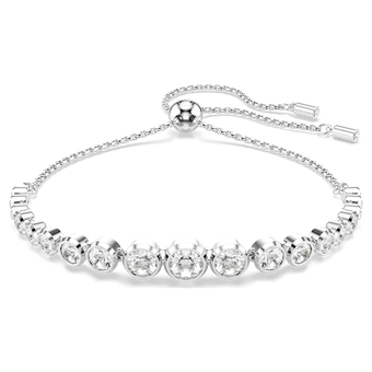 swarovski imber bracelet  mixed round cuts  white  rhodium plated