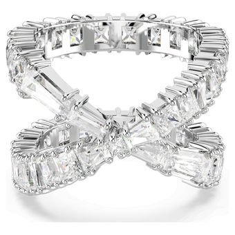 swarovski hyperbola ring infinity white rhodium plated
