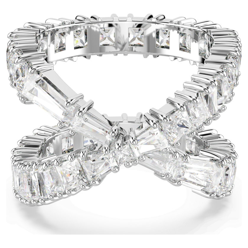 swarovski hyperbola ring  infinity  white  rhodium plated