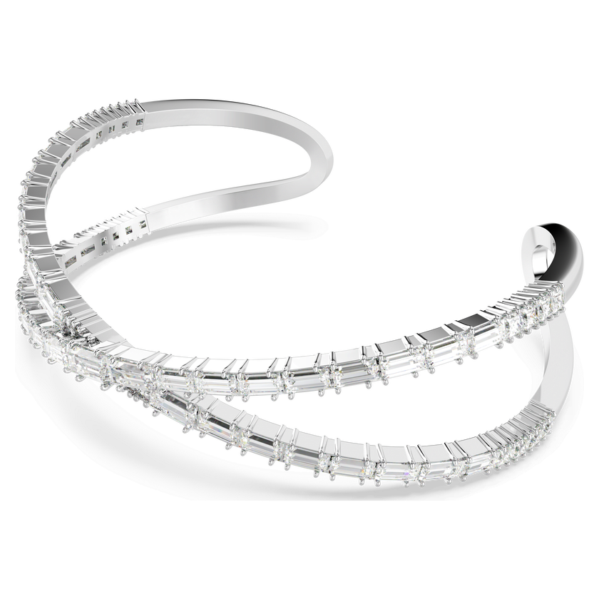 swarovski hyperbola cuff  infinity  white  rhodium plated