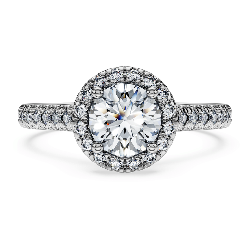 swarovski eternity halo solitaire ring  laboratory grown diamonds 1 33 ct tw  18k white gold