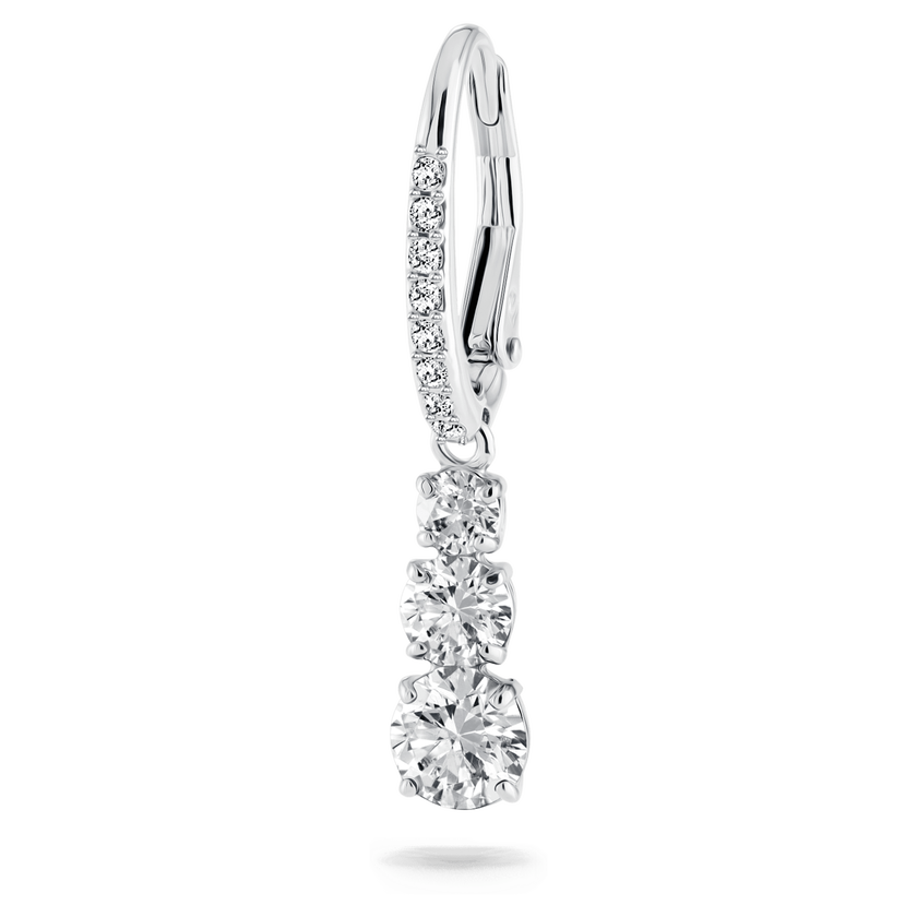 swarovski stilla attract hoop earrings  round cut  white  rhodium plated