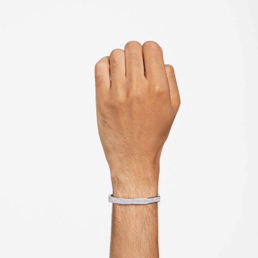 swarovski dextera bangle  octagon shape  white  rhodium plated