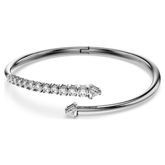 swarovski sublima bangle  white  ruthenium plated