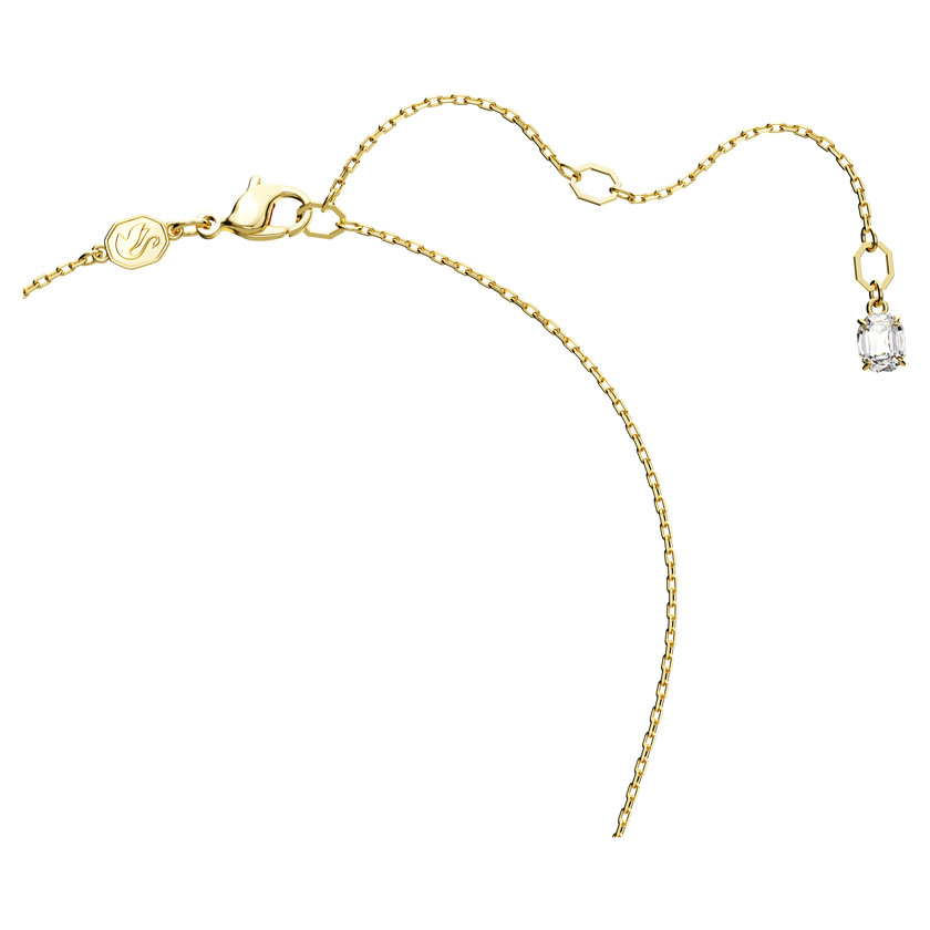 swarovski stilla pendant  rectangular cut  green  gold tone plated