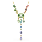 swarovski gema y necklace  mixed cuts  multicolored  gold tone plated