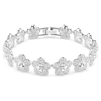 ariana grande x swarovski bracelet  round cut  flower  white  rhodium plated