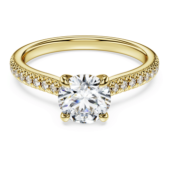 swarovski eternity solitaire ring  laboratory grown diamonds 1 2 ct tw  round cut  18k yellow gold