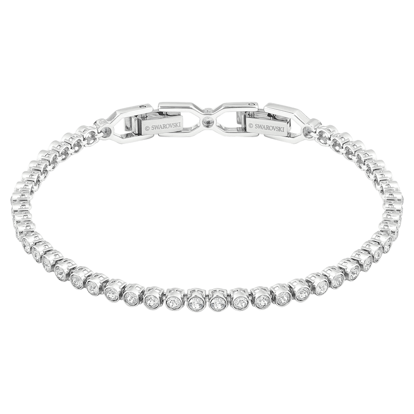 swarovski imber emily tennis bracelet  round cut  white  rhodium plated