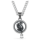swarovski swan pendant crystal pearl swan gray rhodium plated