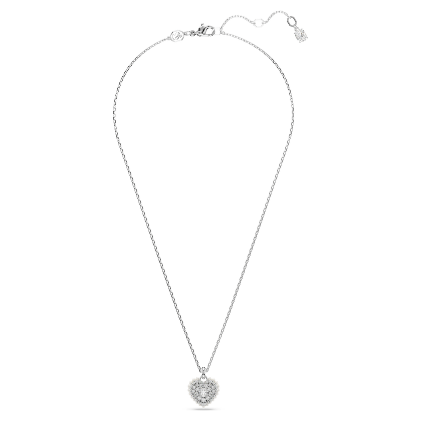 swarovski idyllia pendant  heart  white  rhodium plated