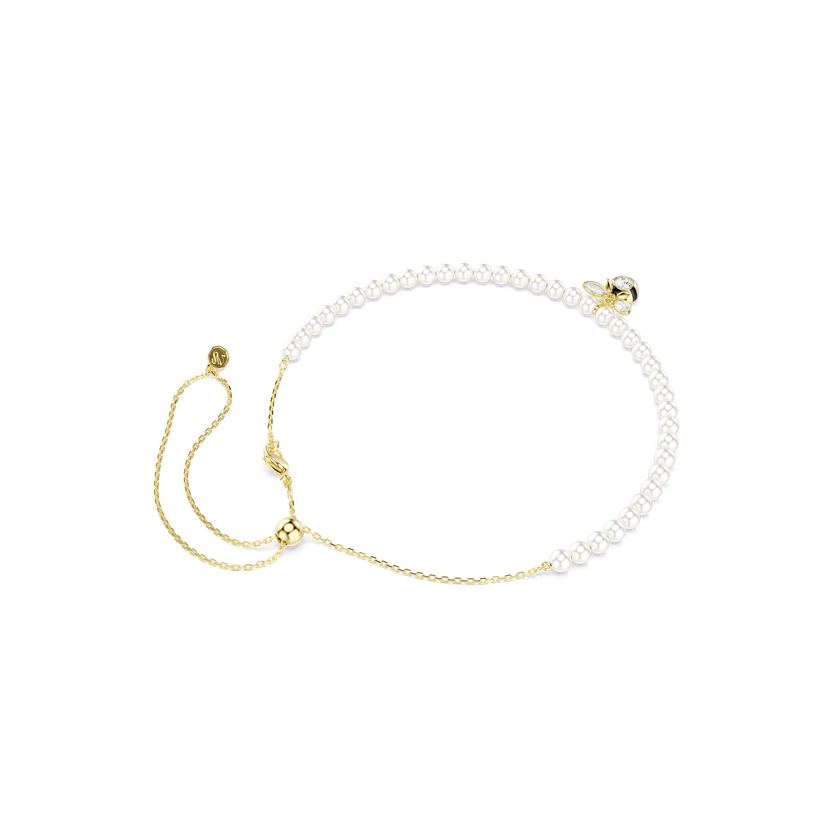 swarovski idyllia choker  crystal pearl  mixed cuts  bee  white  gold tone plated