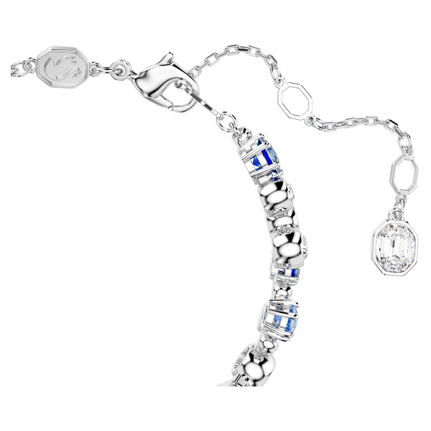 swarovski constella bracelet  mixed cuts  blue  rhodium plated