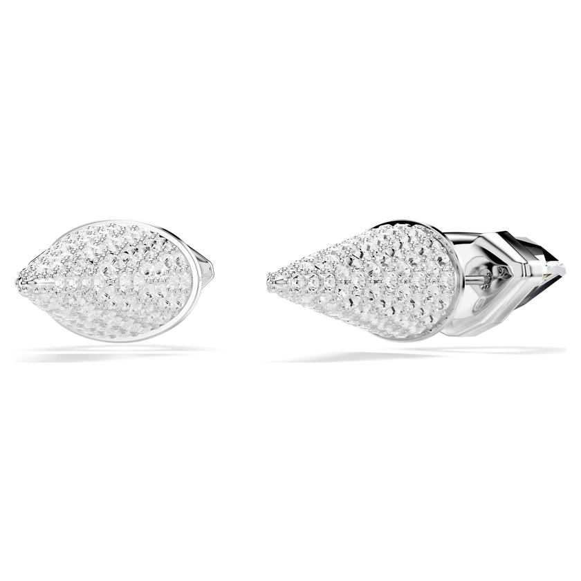 swarovski lucent stud earrings  pav   spike  white  rhodium plated