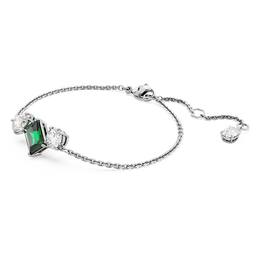 swarovski mesmera bracelet  mixed cuts  green  rhodium plated