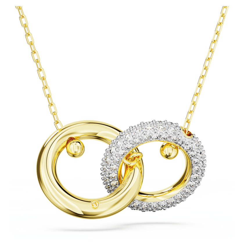 swarovski dextera pendant  interlocking loop  white  gold tone plated