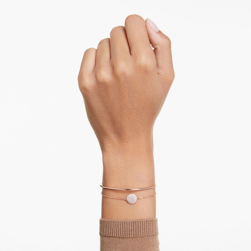 swarovski sublima bangle  white  rose gold tone plated