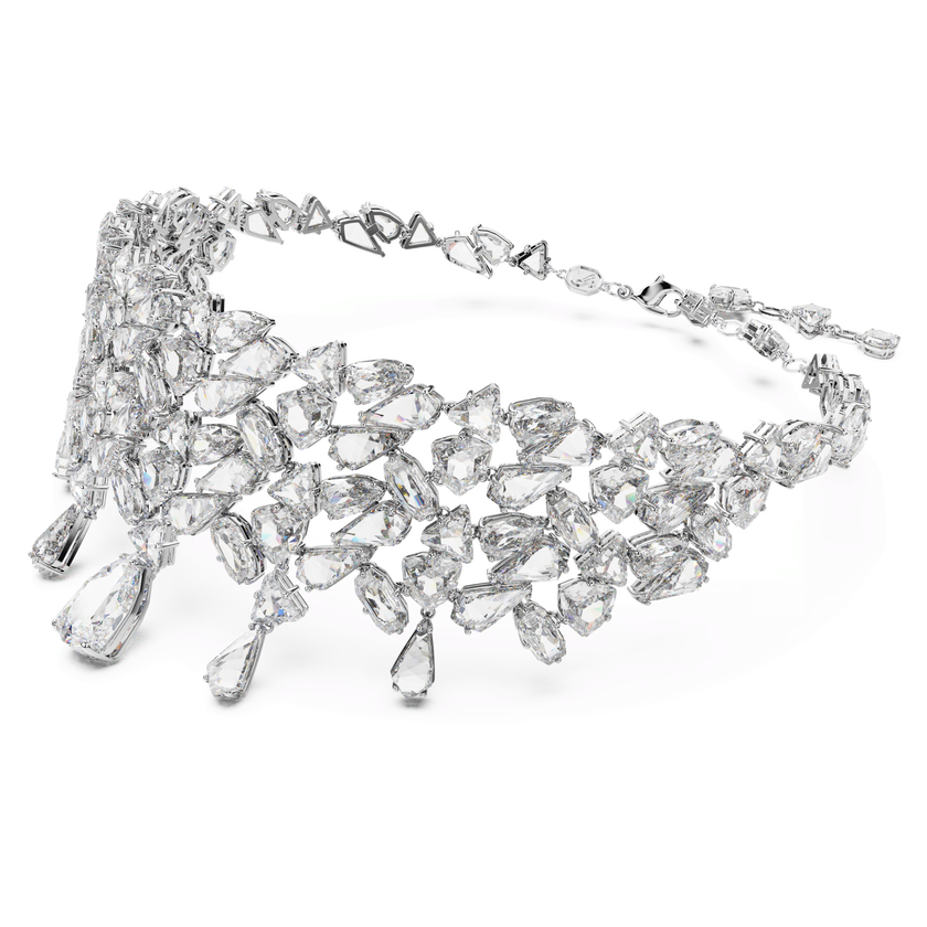 swarovski mesmera choker  mixed cuts  white  rhodium plated