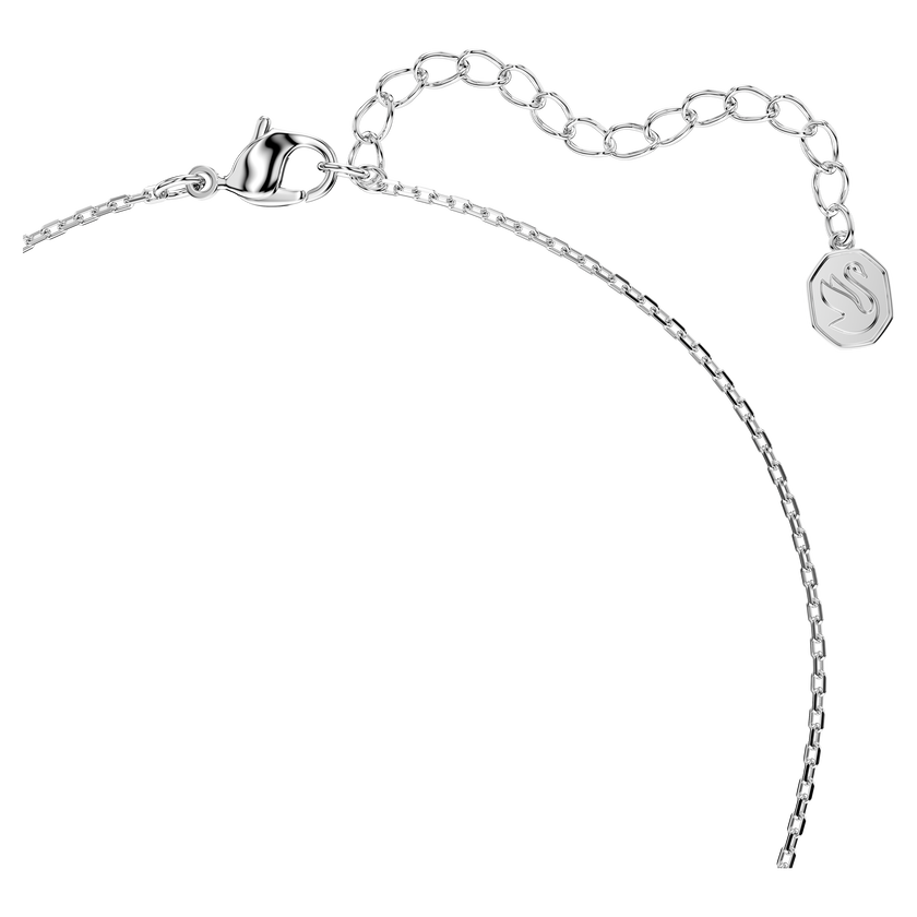 swarovski bella v pendant  round cut  blue  rhodium plated