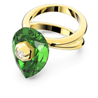 swarovski numina ring pear cut crystal green gold tone plated