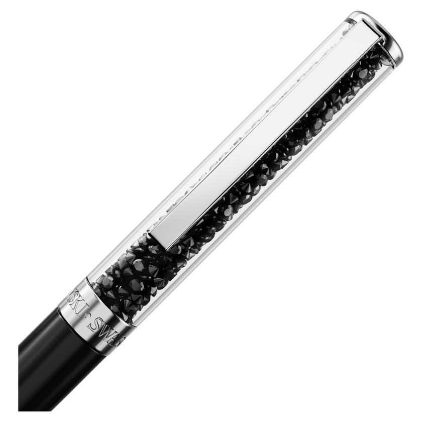 swarovski crystalline ballpoint pen  black  black lacquered  chrome plated
