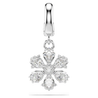 swarovski idyllia charm  mixed cuts  snowflake  white  rhodium plated