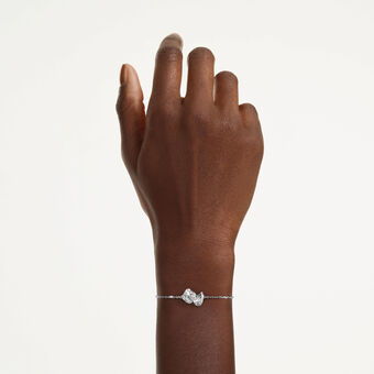 swarovski mesmera bracelet  mixed cuts  white  rhodium plated
