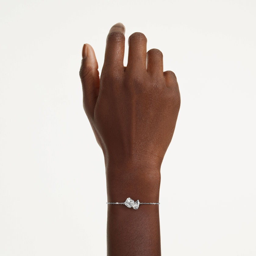 swarovski mesmera bracelet  mixed cuts  white  rhodium plated
