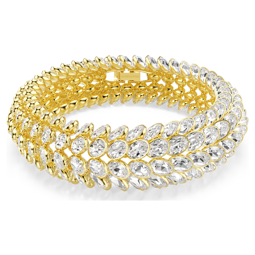 swarovski idyllia bracelet  oval cut  white  gold tone plated