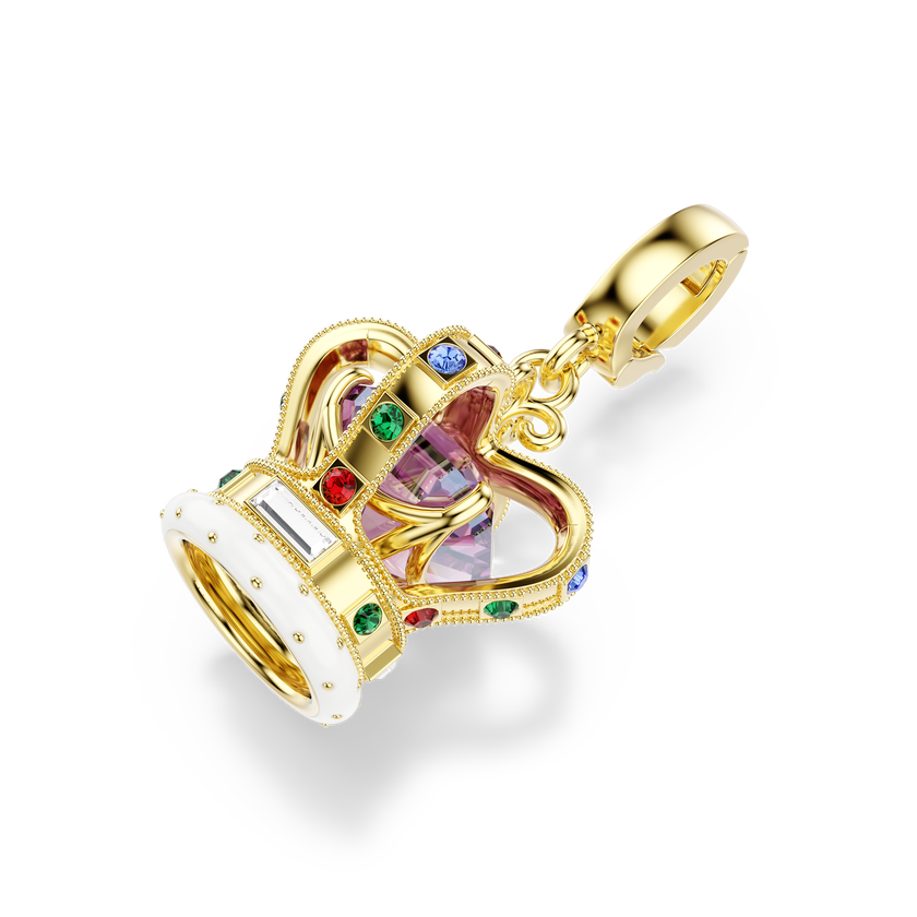 swarovski minions crown charm  mixed cuts  multicolored  gold tone plated