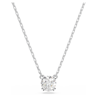 swarovski stilla pendant  round cut  white  rhodium plated