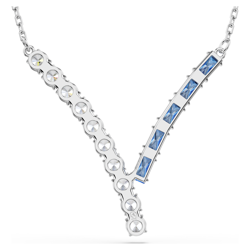 swarovski matrix pendant  mixed cuts  blue  rhodium plated