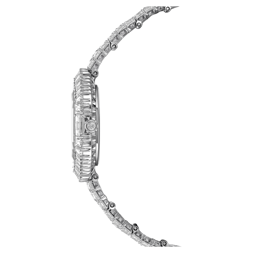 swarovski matrix octagon watch  baguette cut  metal bracelet  silver tone  stainless steel