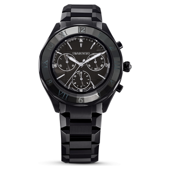 swarovski watch metal bracelet black black finish
