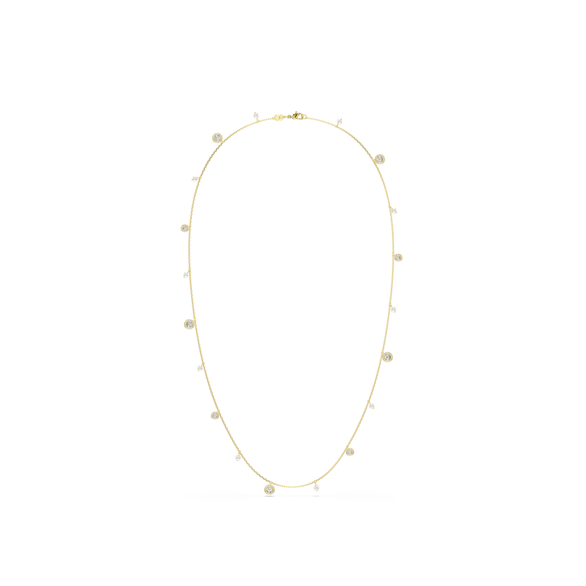 swarovski una angelic strandage  crystal pearl  round cut  white  gold tone plated