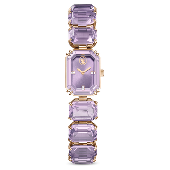 swarovski watch  octagon cut bracelet  purple  champagne gold tone finish