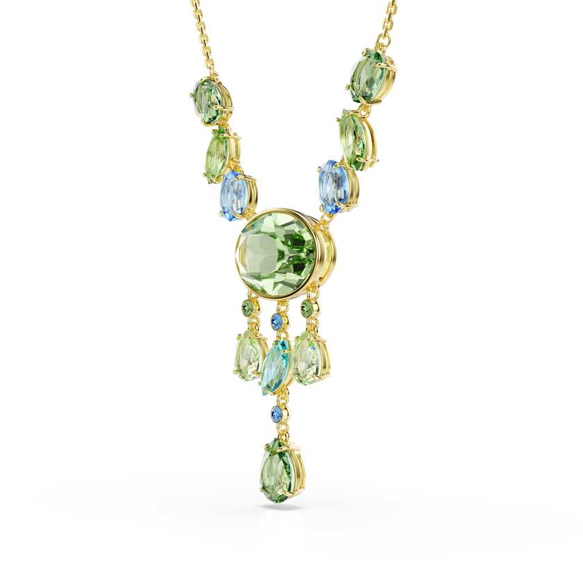 swarovski gema y necklace  mixed cuts  multicolored  gold tone plated