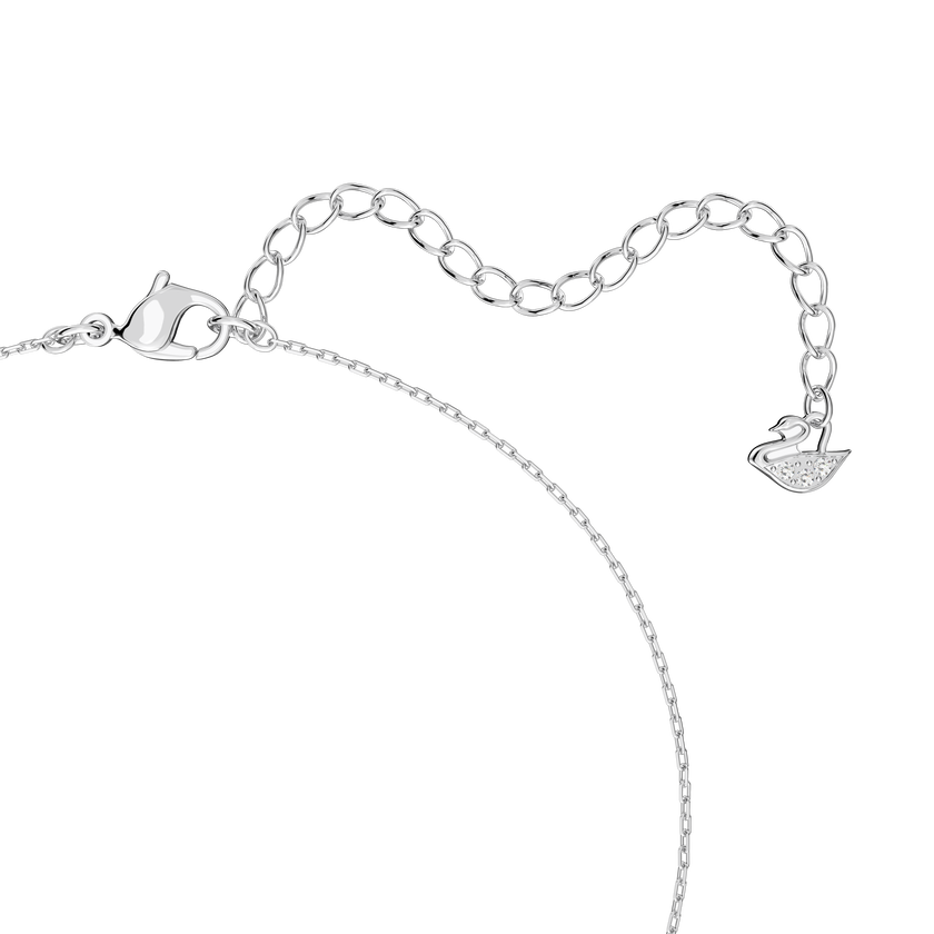 swarovski further pendant  intertwined circles  small  white  rhodium plated