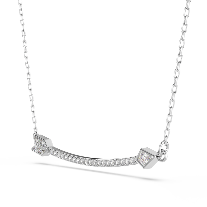 swarovski idyllia pendant  mixed cuts  arrow  white  rhodium plated
