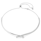 swarovski matrix necklace  round cut  white  rhodium plated