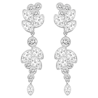 swarovski diapason drop earrings  mixed cuts  white  rhodium plated