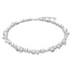 Gema necklace, White, Rhodium plated