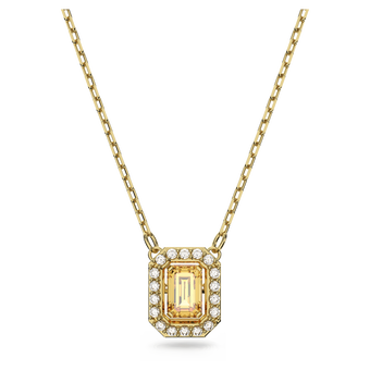 Millenia necklace, Square Swarovski zirconia, Yellow, Gold-tone plated millenia necklace  square swarovski zirconia  yellow  gold tone plated
