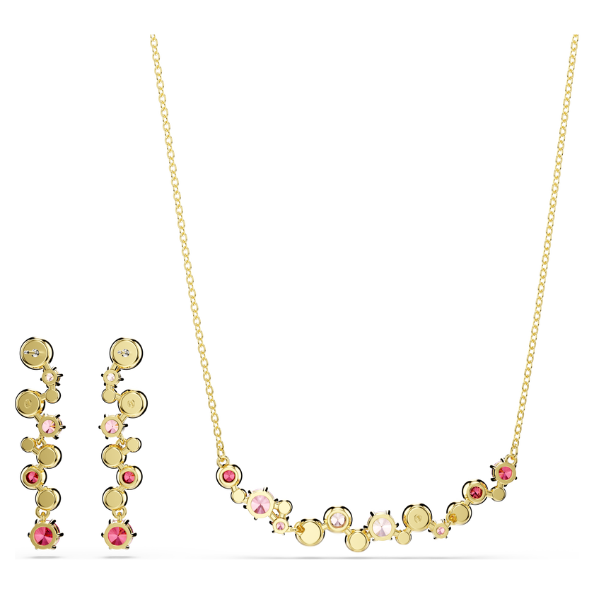 swarovski constella set  mixed cuts  multicolored  gold tone plated