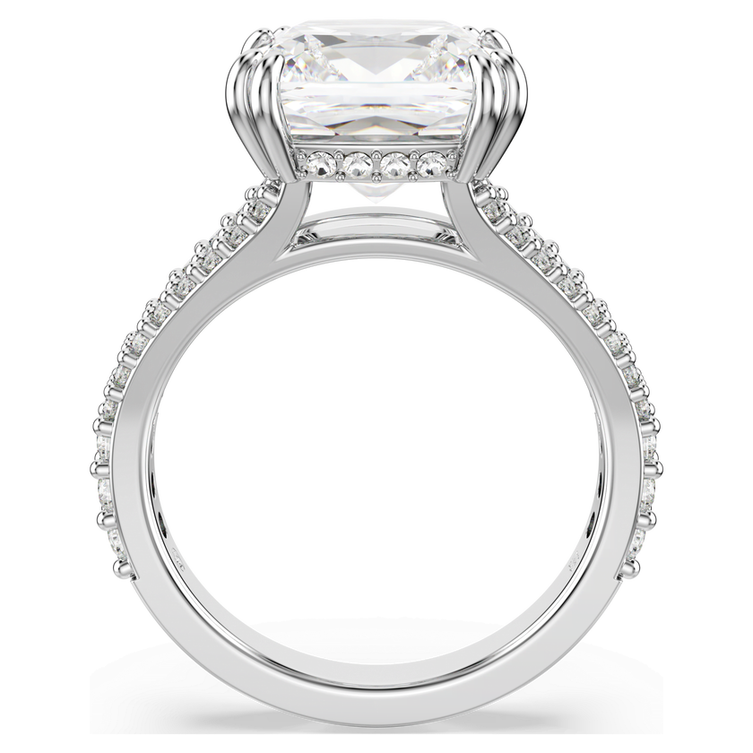 swarovski stilla ring  square cut  white  silver tone finish