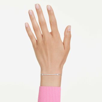 swarovski idyllia bracelet  mixed cuts  arrow  white  rhodium plated